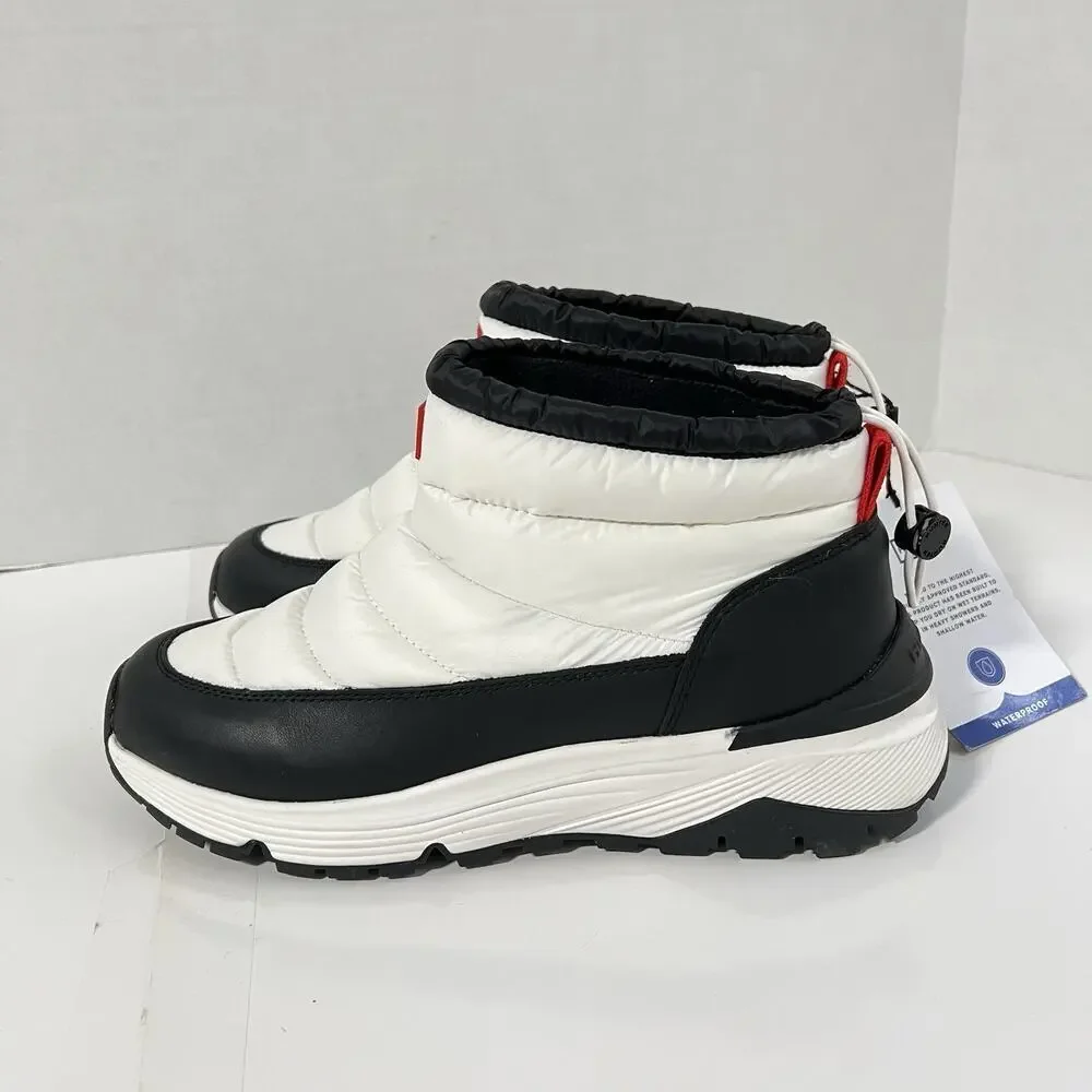 Hunter Women's Annes Waterproof Insulated Snow Booties Size 9 White Black NEW